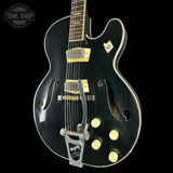 Front angle of Vintage 1960s Silvertone 1446 Black.