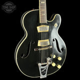 Front angle of Vintage 1960s Silvertone 1446 Black.