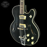 Front angle of Vintage 1960s Silvertone 1446 Black.