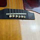 Wear under bridge of Vintage 1965 Gibson LG-1 Sunburst Factory Double Pickguard.