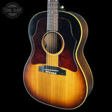 Front angle of Vintage 1965 Gibson LG-1 Sunburst Factory Double Pickguard.