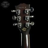 Back of headstock of Gibson Custom Made 2 Measure Hummingbird Maple Long Scale Tri-burst LR Baggs VTC.