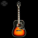 Full front of Gibson Custom Made 2 Measure Hummingbird Maple Long Scale Tri-burst LR Baggs VTC.