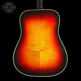 Back of Gibson Custom Made 2 Measure Hummingbird Maple Long Scale Tri-burst LR Baggs VTC.
