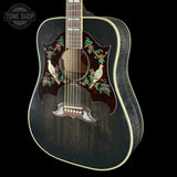 Front angle of Gibson Custom Made 2 Measure Dove Double Guard Trans Ebony Light Aged.