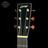 Headstock of Used 2005 Collings OM2H All Mahogany.
