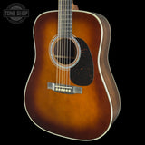 Front angle of Martin Custom Shop 28/45 Style Dread Adirondack/Wild Grain East Indian Rosewood Ambertone.