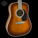 Front angle of Martin Custom Shop 28/45 Style Dread Adirondack/Wild Grain East Indian Rosewood Ambertone.