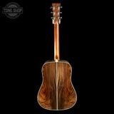 Full back of Martin Custom Shop 28/45 Style Dread Adirondack/Wild Grain East Indian Rosewood Ambertone.