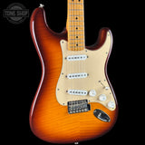 Front angle of Used 2003 Fender FSR FMT Tex-Mex Tele Sunburst.