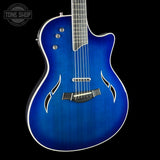 Front angle of Used 2005 Taylor T5-S Flame Blue.