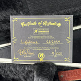 Certificate of authenticity for Rock N Roll Relics Lightning Jr Nicotine White Medium Aging.