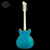 Full back of Used Hagstrom Viking Dlx Blue.