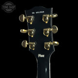 Back of headstock for Used Gibson Custom Shop Les Paul Custom Ebony.