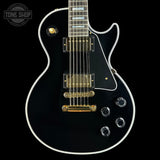 Front of Used Gibson Custom Shop Les Paul Custom Ebony.
