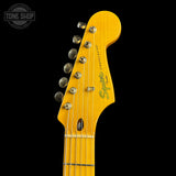 Headstock of Used 2014 Squire Classic Vibe 60th Anniversary Strat.