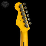 Back of headstock of Used 2014 Squire Classic Vibe 60th Anniversary Strat.