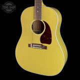 Front angle of Gibson Custom Made 2 Measure J-45 All Mahogany TV Yellow LR Baggs VTC.