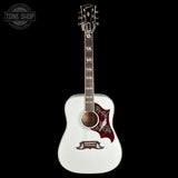Full front of Gibson Custom Dove Alpine White LR Baggs VTC.