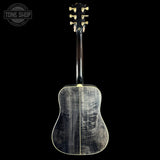 Full back of Gibson Custom Made 2 Measure Dove Double Guard Trans Ebony Light Aged.