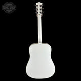 Full back of Gibson Custom Made 2 Measure Hummingbird Maple Alpine White LR Baggs VTC.