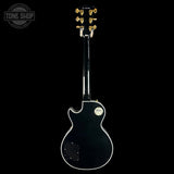 Full back of Used Gibson Dealer Select Les Paul Custom Chambered Ebony Murphy Ultra Light Aged.