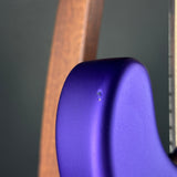 Wear on horn of Used 2021 Charvel USA Select San Dimas Style 1 HSS HT Satin Plum.