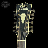 Headstock of Used D'Angelico DAPG212CRBAP 12-String Satin Burst.