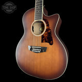Front angle of Used D'Angelico DAPG212CRBAP 12-String Satin Burst.