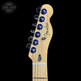 Headstock of Used 2024 Fender Dealer Exclusive Player Telecaster Daytona Blue.
