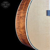 Corner of Collings OM-42 A Torch Adirondack/Koa.