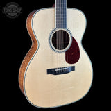 Front angle of Collings OM-42 A Torch Adirondack/Koa.