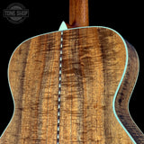 Back detail of Collings OM-42 A Torch Adirondack/Koa.