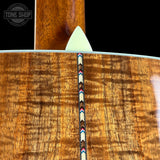 Back detail of Collings OM-42 A Torch Adirondack/Koa.