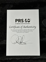 Certificate of authenticity for PRS 40th Anniversary Custom 24-08 Semi-Hollow Limited Faded Whale Blue Natural Back.