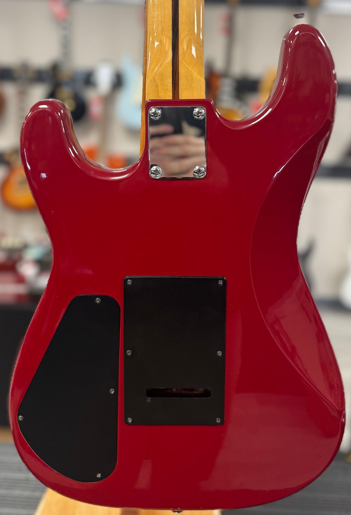 Back of Used 1989 Squier II Contemporary Strat Red TSS6095