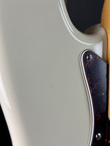 Mark on body of Used 2023 Fender American Pro II Jazz Bass White.