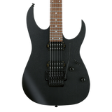 Front of Ibanez RG Standard 6str Electric Guitar Weathered Black.