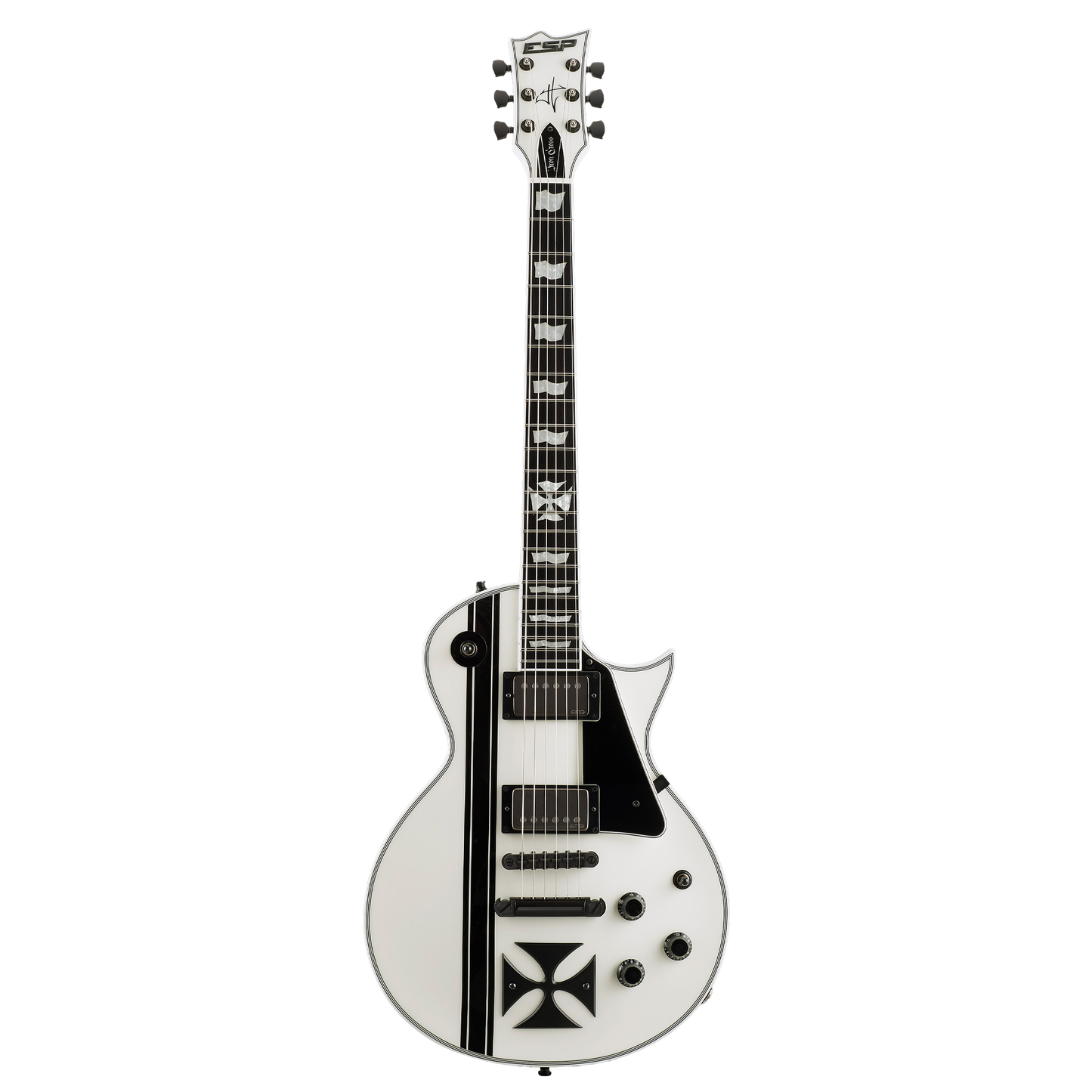 Full Picture of ESP Custom Shop James Hetfield Signature Series Iron Cross Snow White w/case