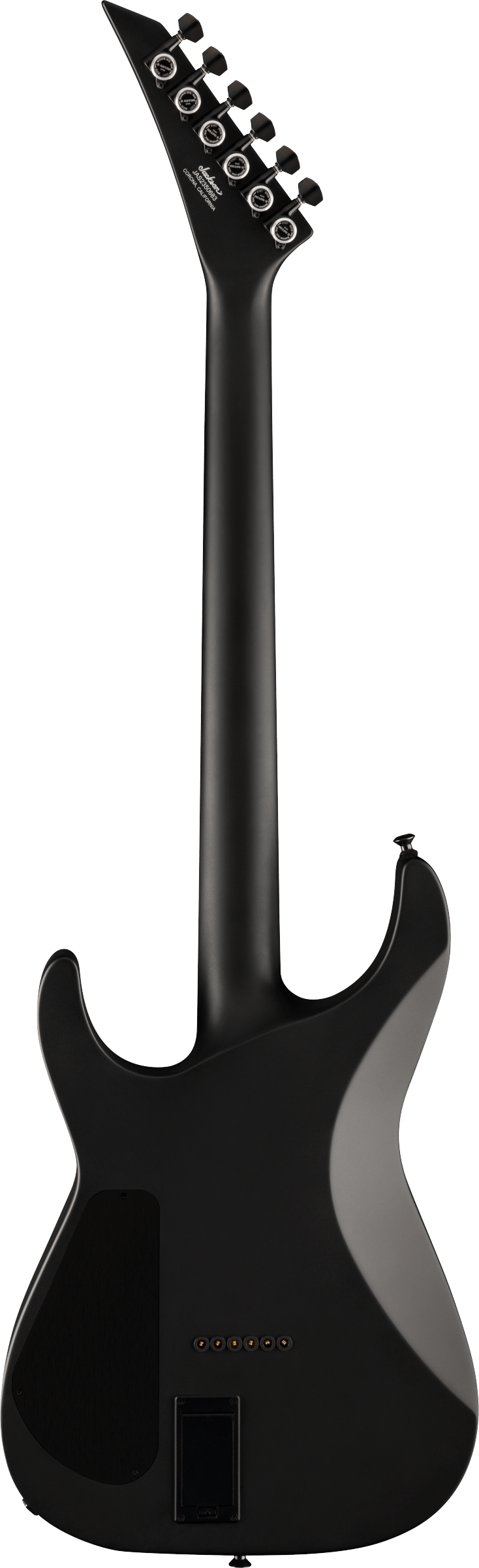 Back of Jackson American Series Soloist SL2 HT Ebony Satin Black.