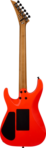 Back of Jackson American Series Virtuoso Streaked Ebony Rocket Red.