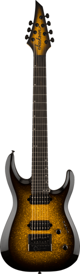 Full frontal of Jackson Pro Plus Series DK Modern EVTN7 EB Gold Sparkle.