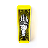 Top down of Dunlop KH95Y Kirk Hammett Cry Baby Wah Yellow Sparkle Edition.