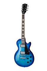 Full frontal of Gibson USA Les Paul Studio Session Cobalt Burst.
