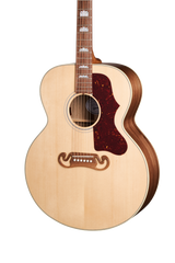 Close up of front of Gibson SJ-200 Studio Walnut Gloss Top Natural w/case