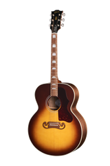 Full front of Gibson SJ-200 Studio Walnut Gloss Top Walnut Burst w/case
