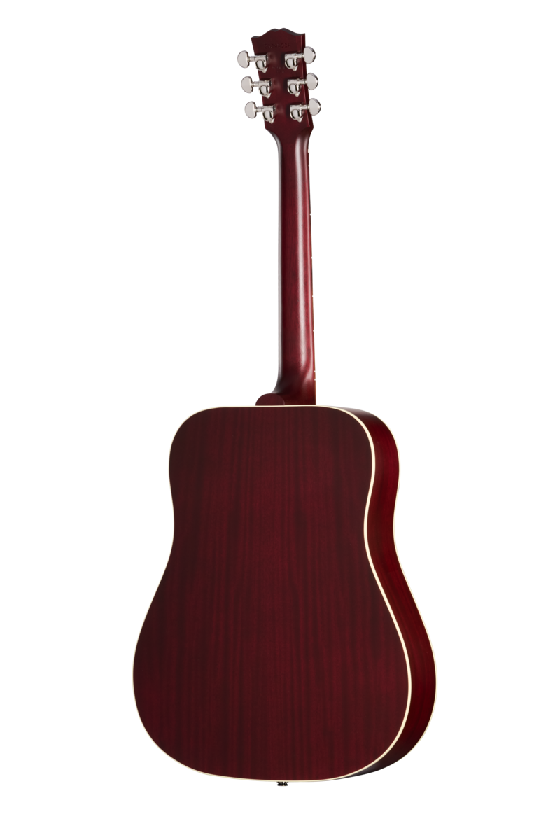 Back of Gibson Hummingbird Special Satin Wine Red.
