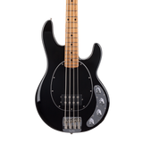 Closeup of Ernie Ball Music Man StingRay Special Black Maple Black PG w/Mono Softshell Case