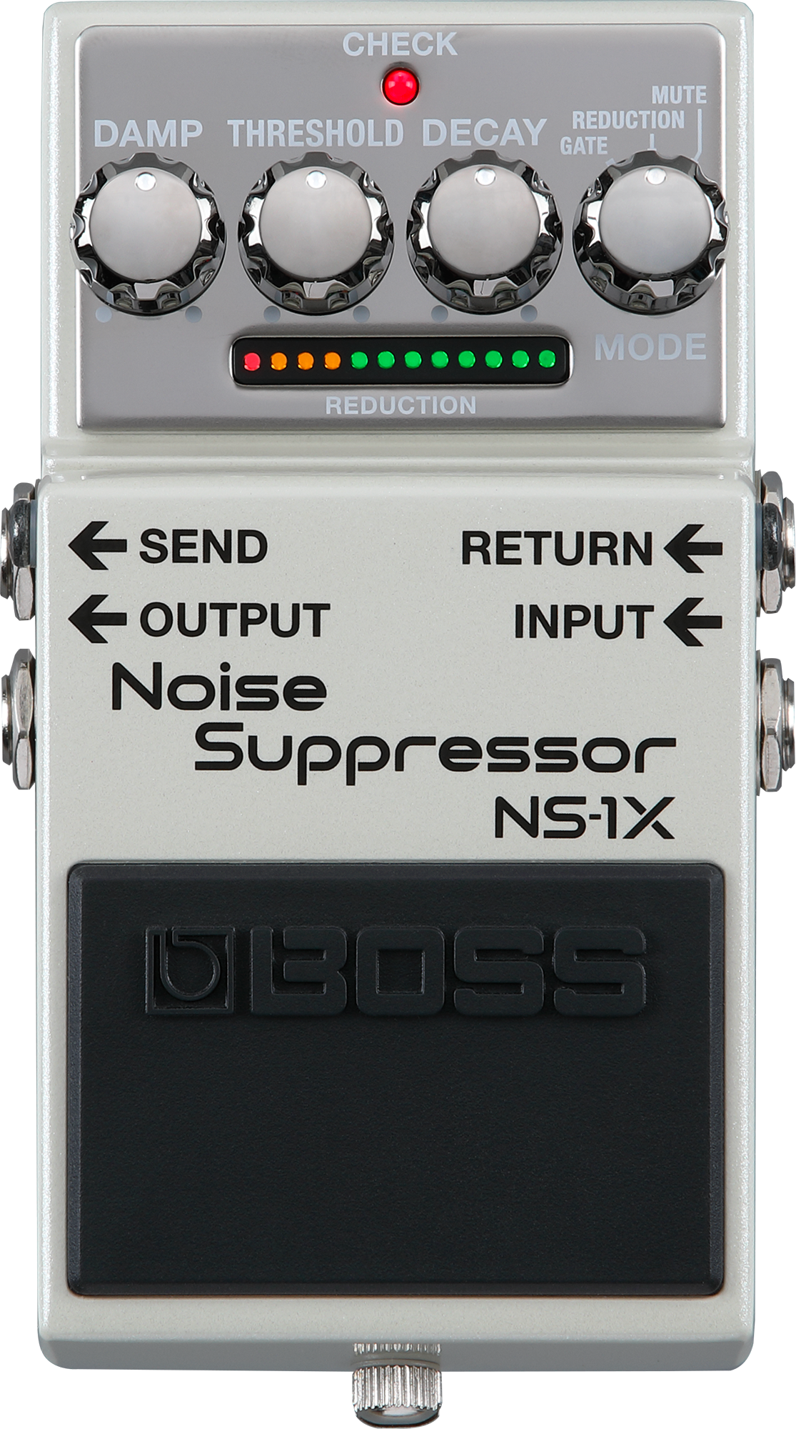 Top down of Boss NS-1X Noise Suppressor.