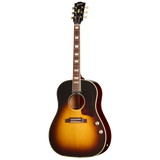 Full frontal of Gibson J 160E Original Vintage Sunburst.